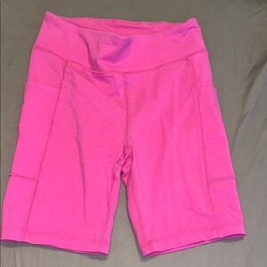 Vibrant Pink Bike Shorts with High Waist and Stretch Fabric